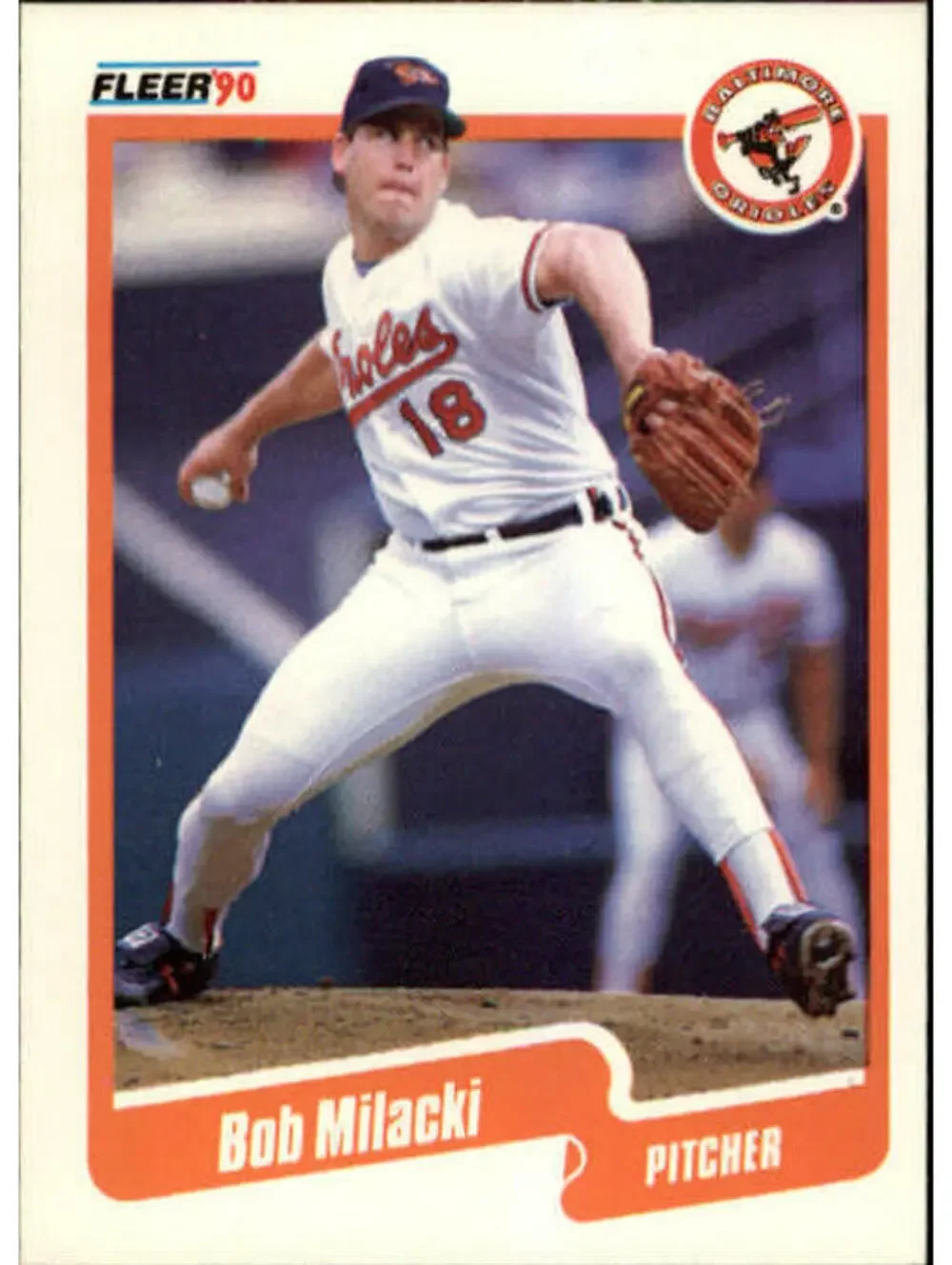 1990 Bob Milacki Fleer Baseball Card #182